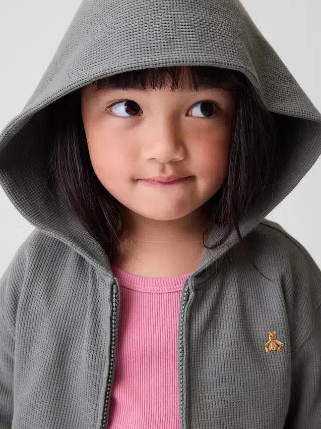 Baby & Toddler Waffle Zip Hoodie
