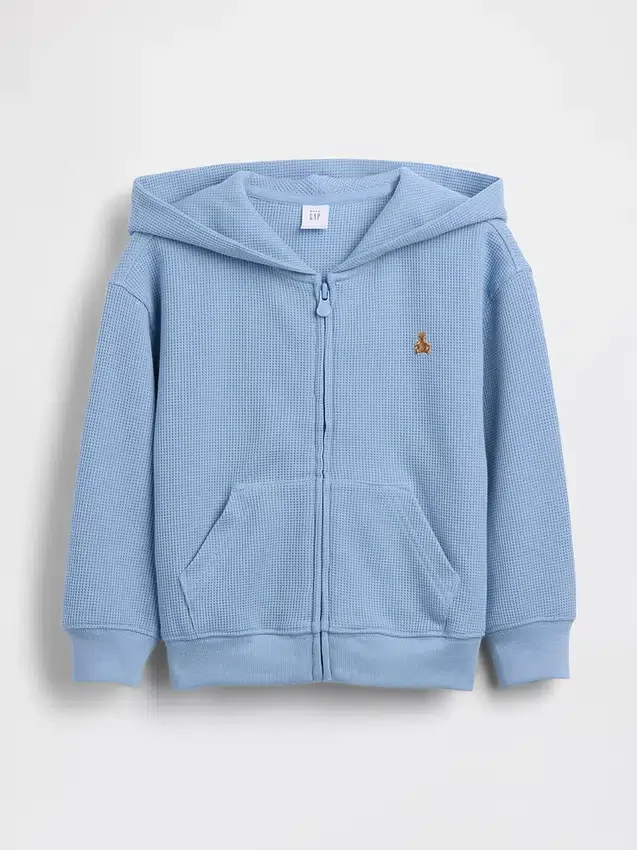 Baby & Toddler Waffle Zip Hoodie