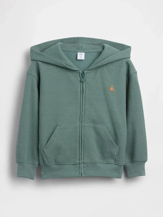 Baby & Toddler Waffle Zip Hoodie