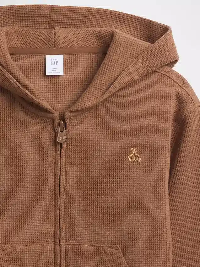 Baby & Toddler Waffle Zip Hoodie