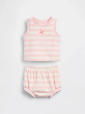 Baby Towel Terry Stripe Outfit Set