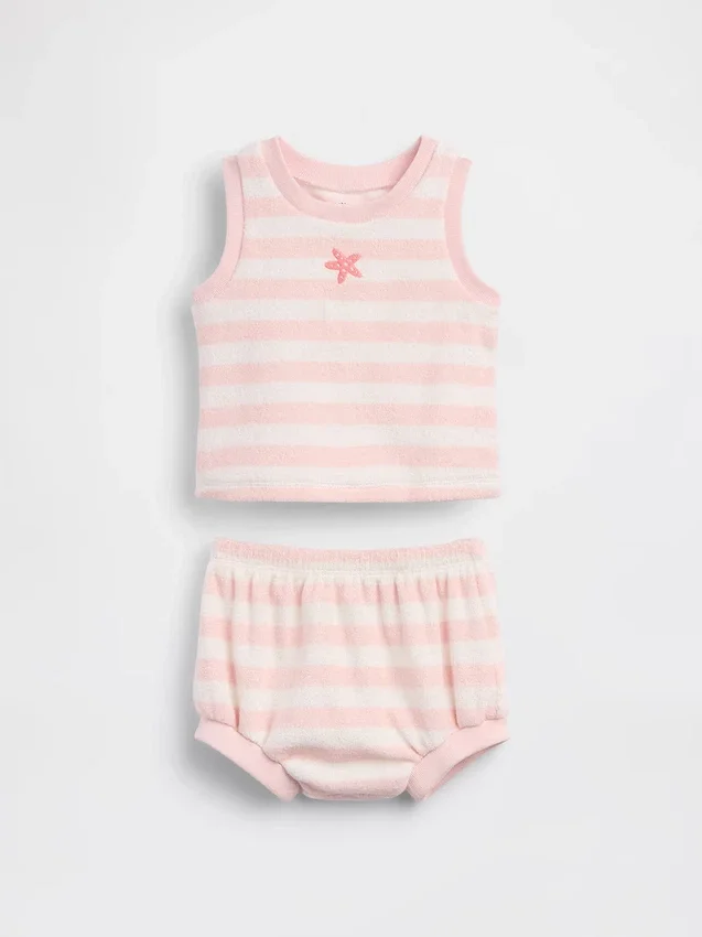 Baby Towel Terry Stripe Outfit Set