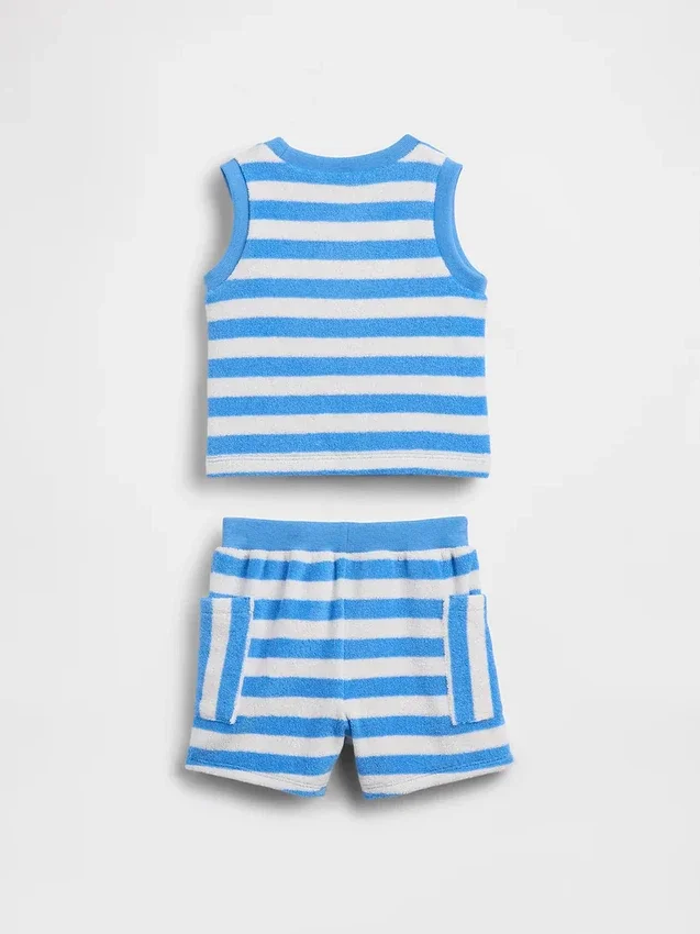 Baby Towel Terry Stripe Outfit Set