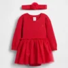 Baby Tulle Sweater Bodysuit Dress Set