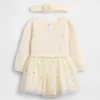 Baby Tulle Sweater Bodysuit Dress Set