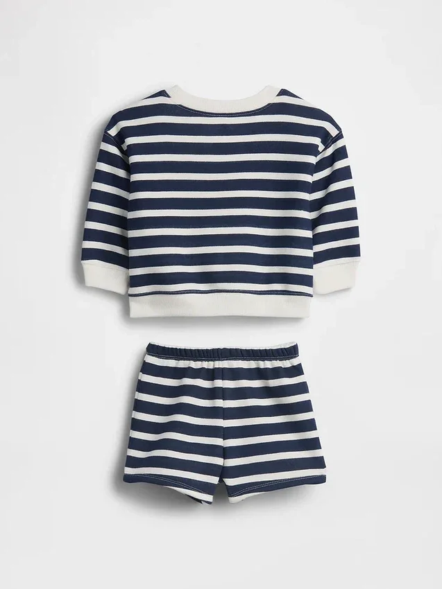 Baby Vintagesoft Bear Stripe Sweat Set