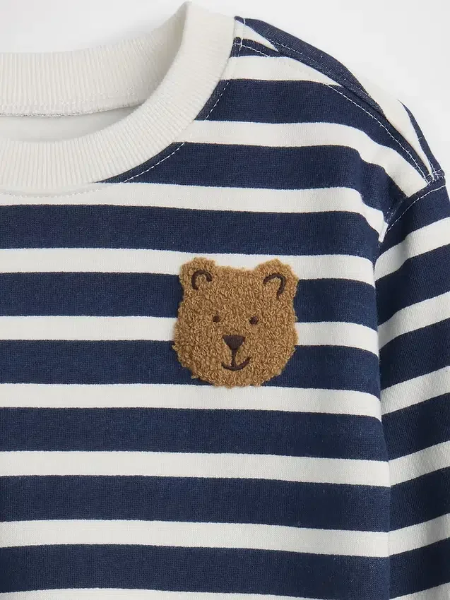 Baby Vintagesoft Bear Stripe Sweat Set