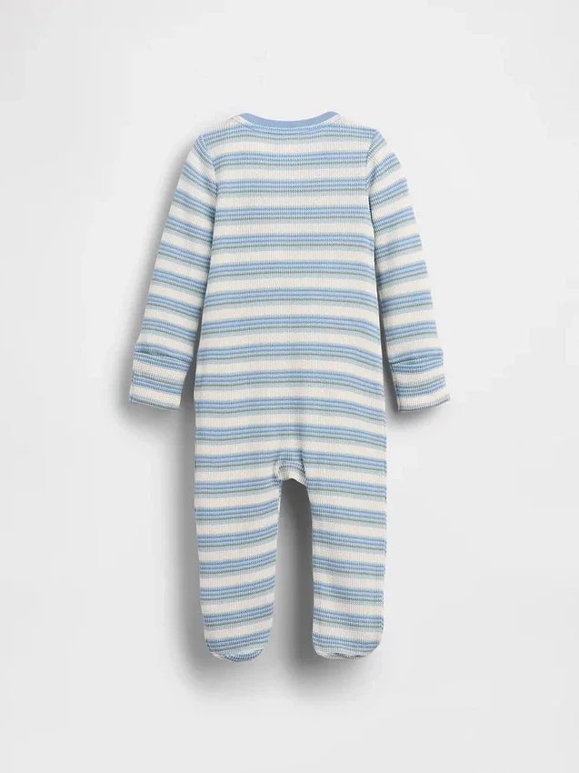 Baby Waffle Stripe Footed One-Piece