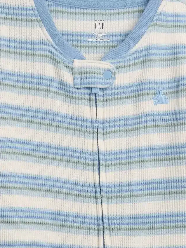 Baby Waffle Stripe Footed One-Piece