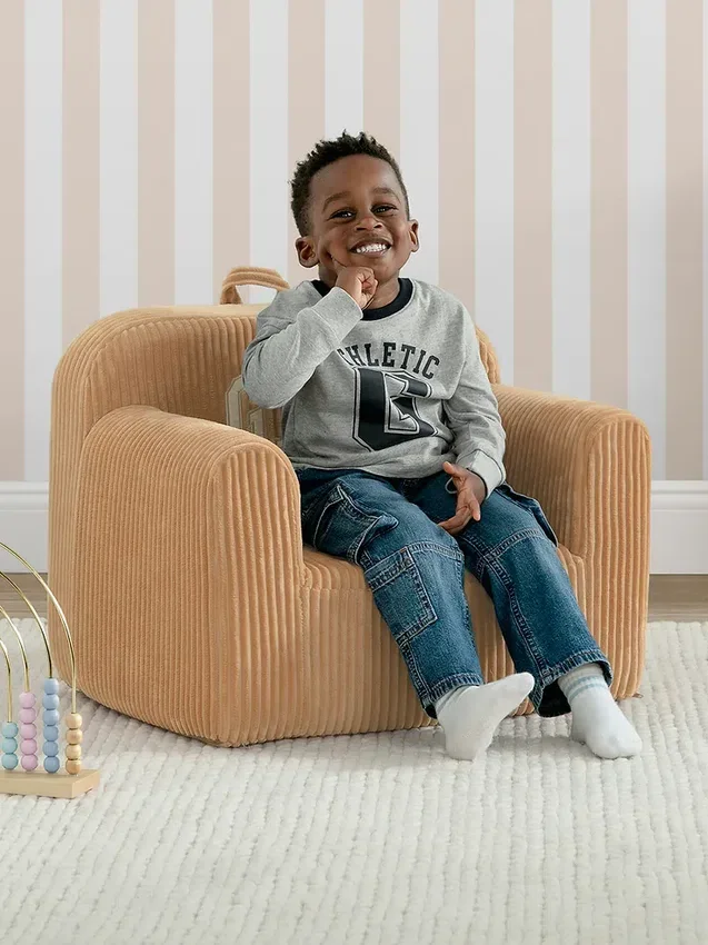 Babygap Ribbed Velour Logo Foam Chair