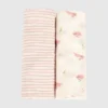 Bamboo Little Bunny and Pink Wave Swaddle Set