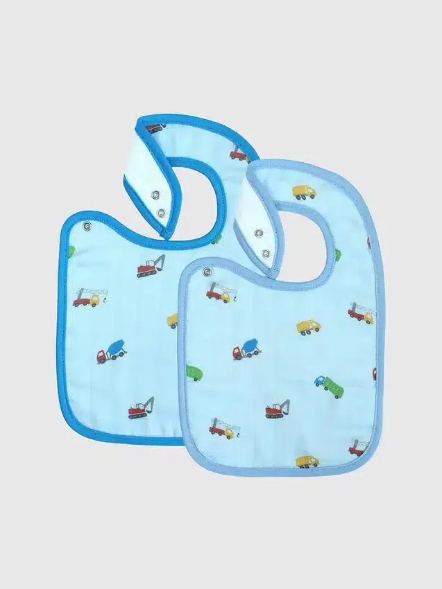 Bamboo Little Trucks Bib Set