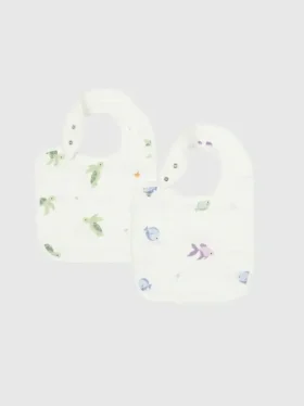 Bamboo Little Turtle Bib Set