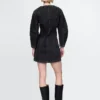 Barrel-Sleeve Denim Mini Dress