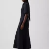 Barrel-Sleeve Maxi Shirtdress