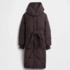 Belted Long Puffer Coat