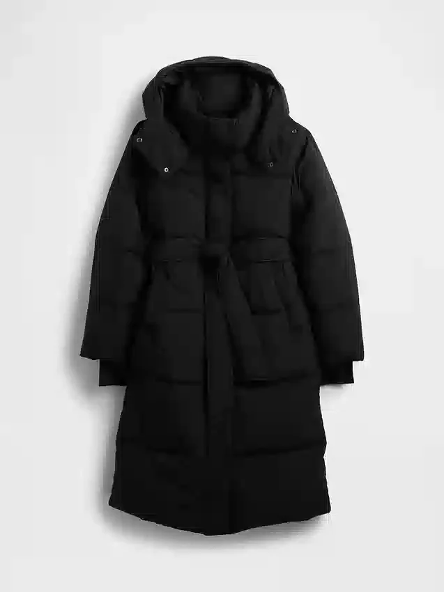 Belted Long Puffer Coat