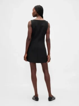Bistretch Button-Front Mini Dress