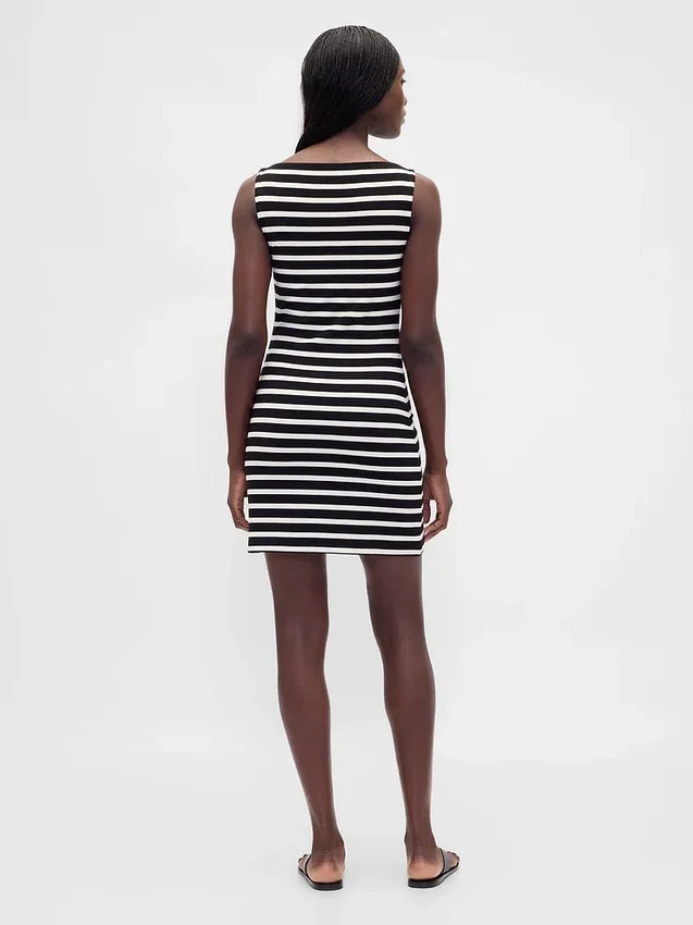 Boatneck Knit Mini Shift Dress