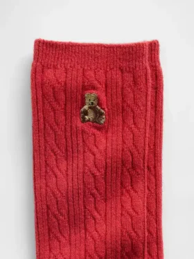 Brannan Bear Cable-Knit Crew Socks