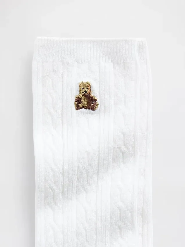 Brannan Bear Cable-Knit Crew Socks