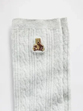 Brannan Bear Cable-Knit Crew Socks