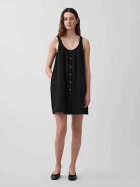 Button-Front Mini Dress