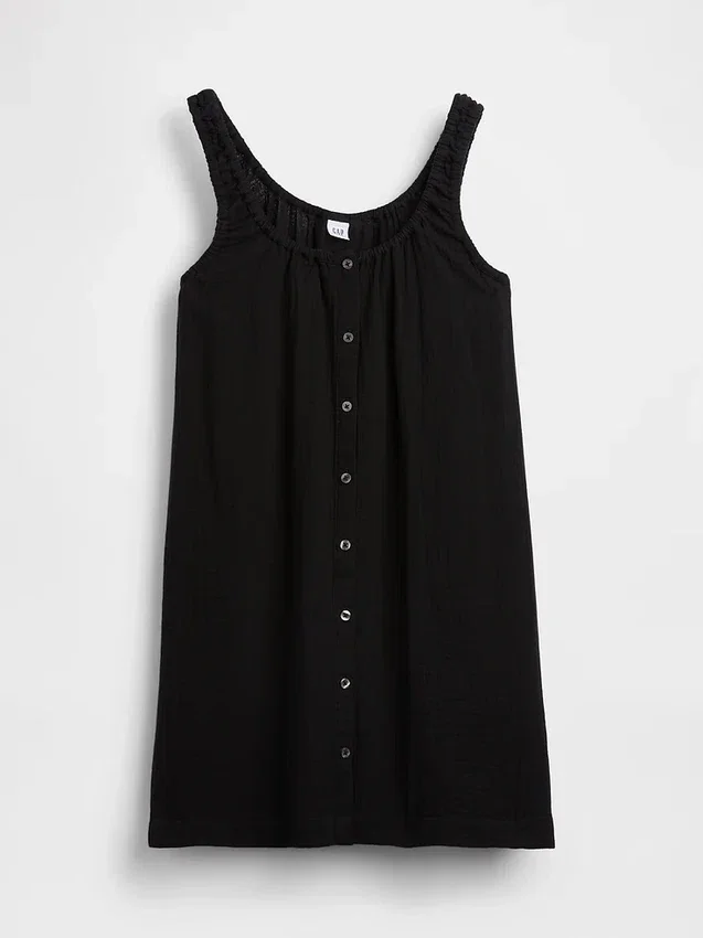 Button-Front Mini Dress