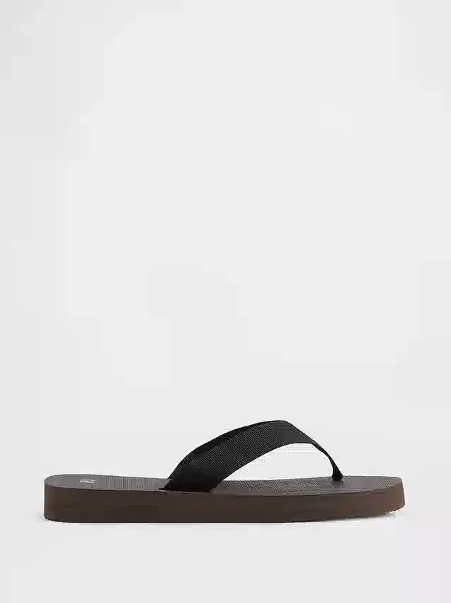 Canvas Platform Flip Flops