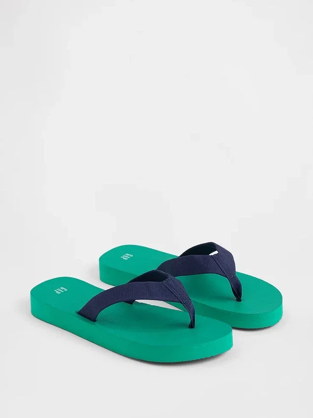 Canvas Platform Flip Flops