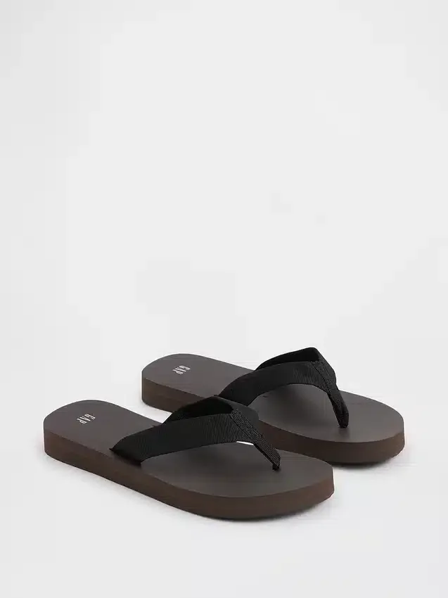 Canvas Platform Flip Flops
