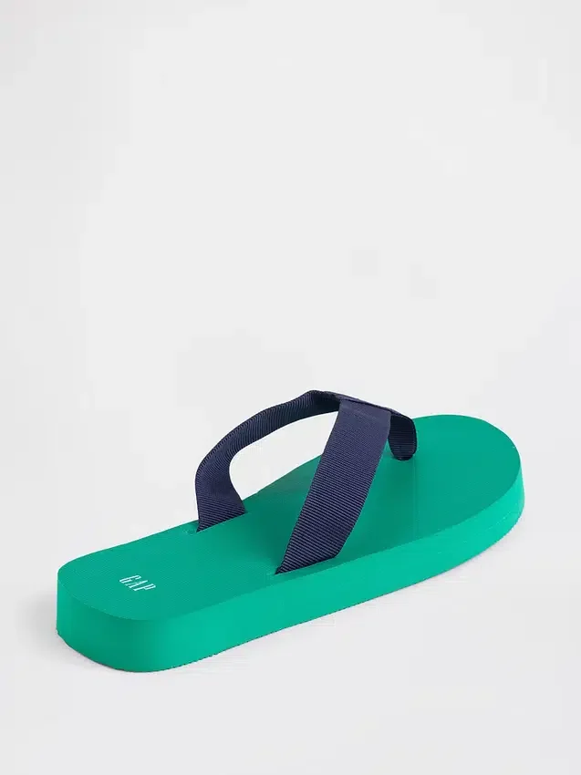 Canvas Platform Flip Flops