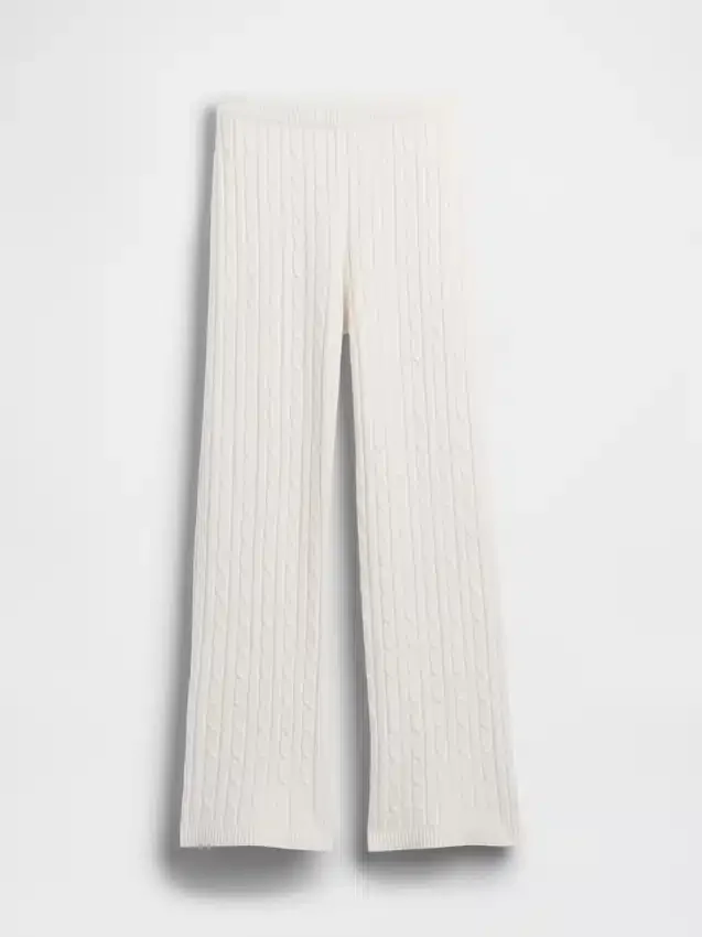 Cashsoft Cable-Knit Boot Sweater Pants
