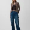 Cashsoft Cable-Knit Crop Zip Cardigan