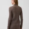 Cashsoft Cable-Knit Crop Zip Cardigan