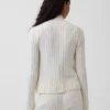 Cashsoft Cable-Knit Crop Zip Cardigan