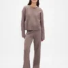 Cashsoft Cable-Knit Sweater Pants