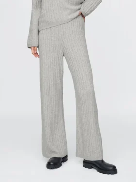 Cashsoft Cable-Knit Sweater Pants