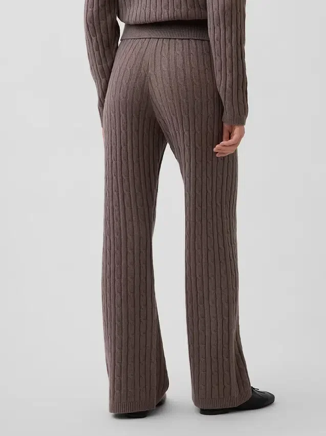 Cashsoft Cable-Knit Sweater Pants
