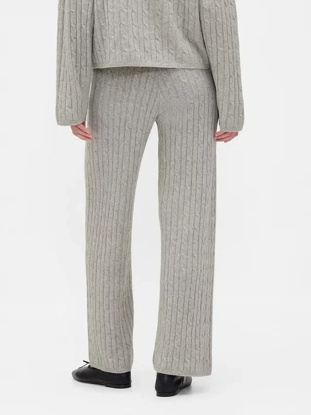 Cashsoft Cable-Knit Sweater Pants