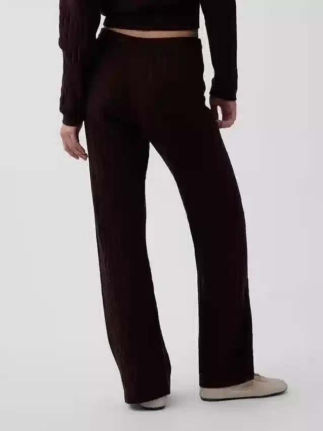 Cashsoft Cable-Knit Sweater Pants