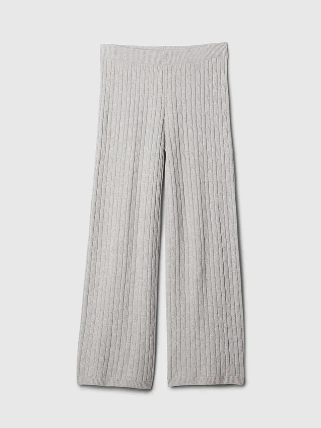 Cashsoft Cable-Knit Sweater Pants