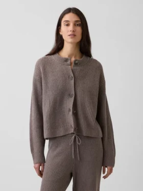 Cashsoft Oversized Shaker-Stitch Cardigan