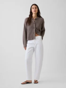 Cashsoft Oversized Shaker-Stitch Cardigan