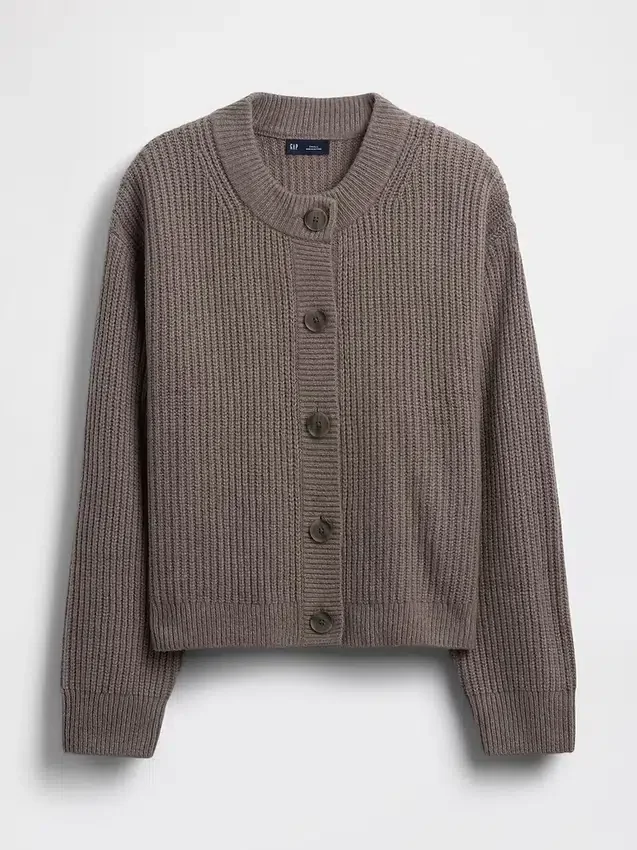 Cashsoft Oversized Shaker-Stitch Cardigan