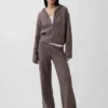 Cashsoft Oversized Shaker-Stitch Zip Hoodie