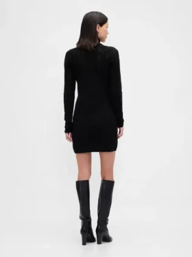 Cashsoft Pointelle Turtleneck Sweater Dress