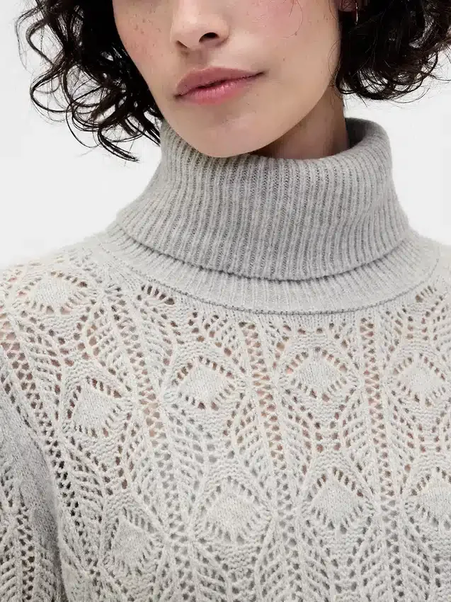 Cashsoft Pointelle Turtleneck Sweater Dress