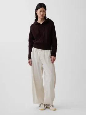 Cashsoft Relaxed Cable-Knit Hoodie
