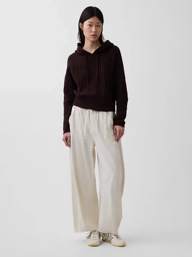 Cashsoft Relaxed Cable-Knit Hoodie